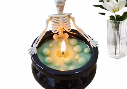 Une bougie d'un squelette qui prend son bain, pour découvrir ce qu'il se passe en dessous (ai-review B0H6MRCMRN)