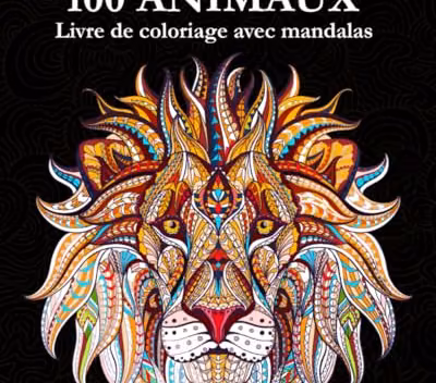 Un livre de 100 dessins d'animaux en mandalas à colorier (ai-review B085RV524N)